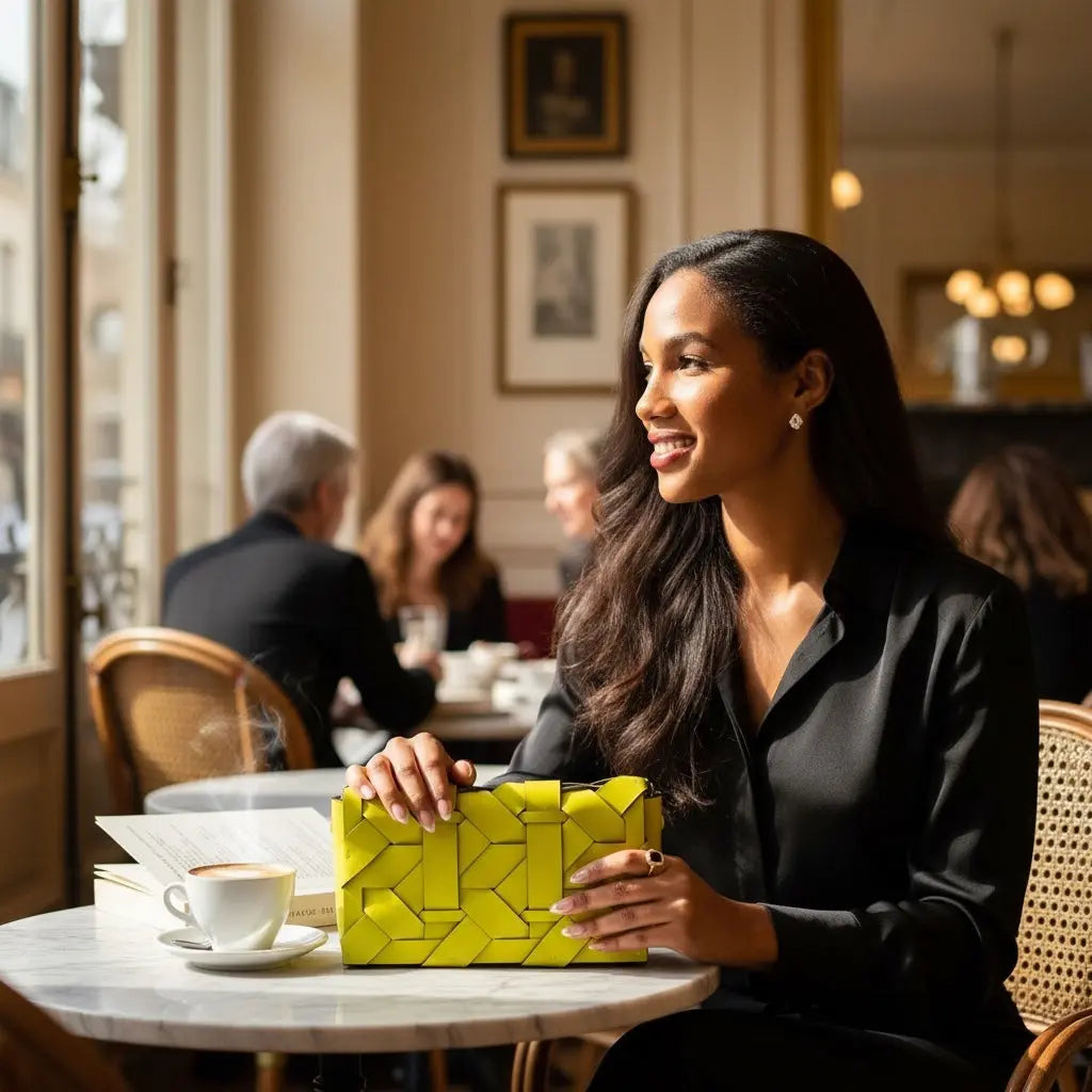 THE ZENOBIA WOVEN CLUTCH